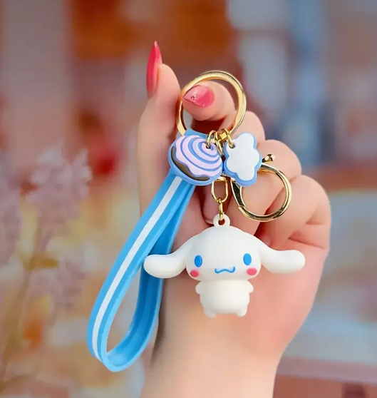 Sanrio Cartoon Keychain 3D HelloKitty Melody Kuromi Pendant Key Holder