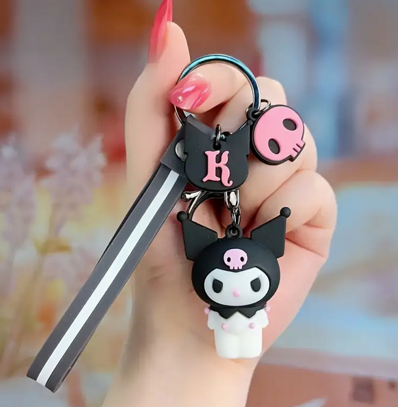 Sanrio Cartoon Keychain 3D HelloKitty Melody Kuromi Pendant Key Holder