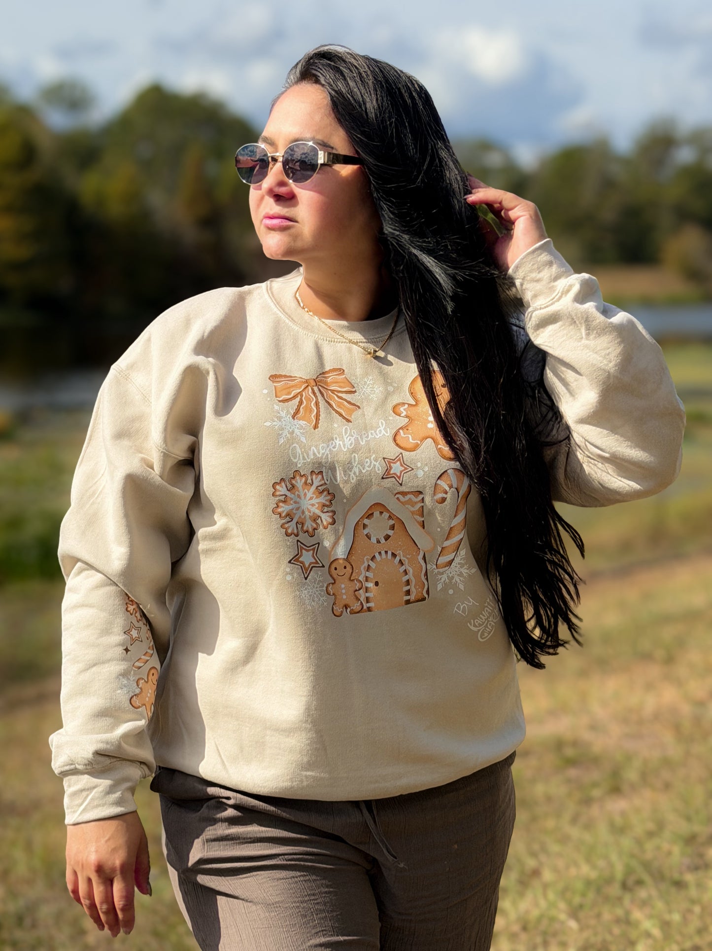 “Gingerbread Wishes” Christmas Sweater – Cute Holiday Design