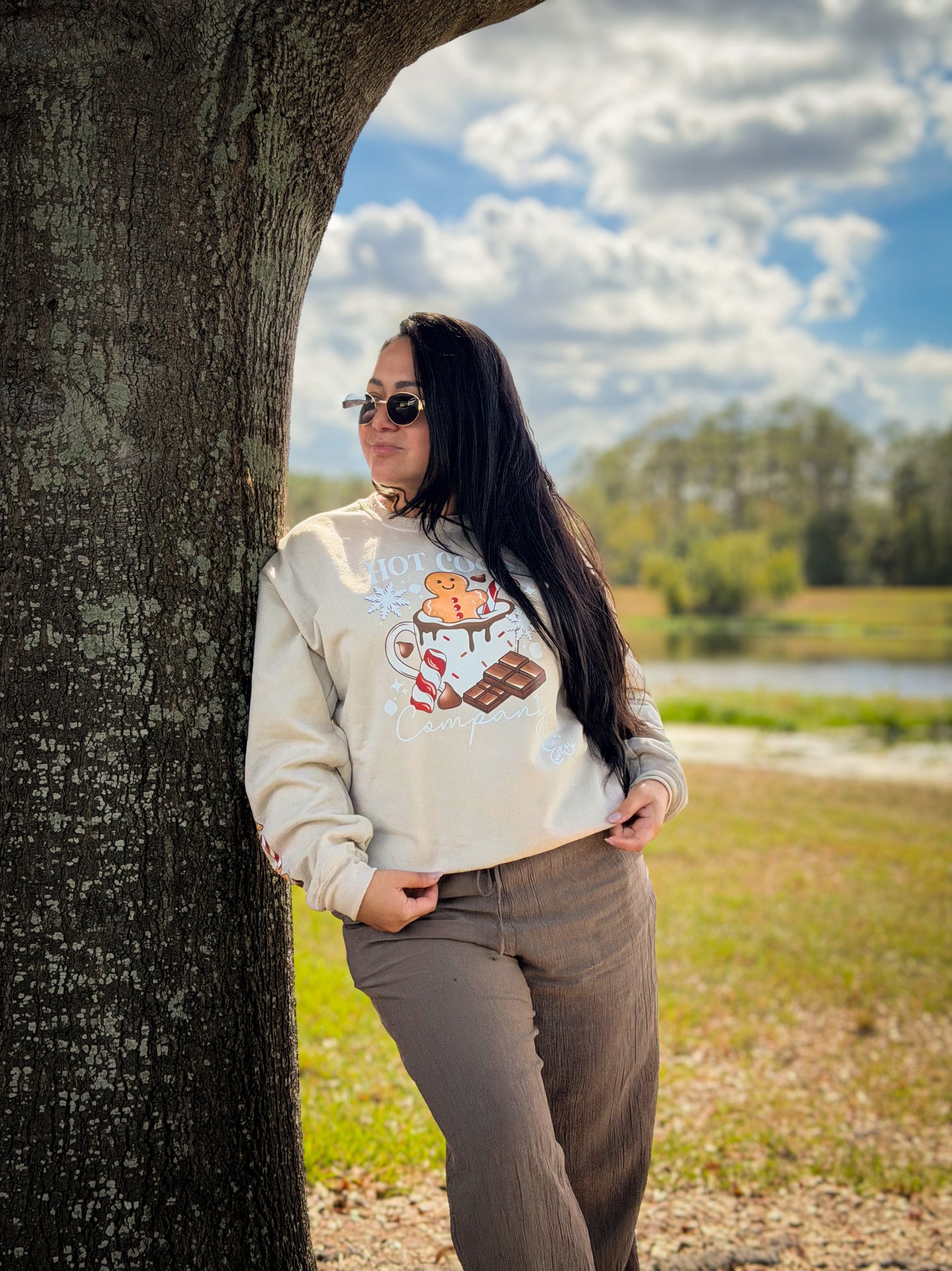 "Hot Cocoa Gingerbread" Cute Holiday Sweater