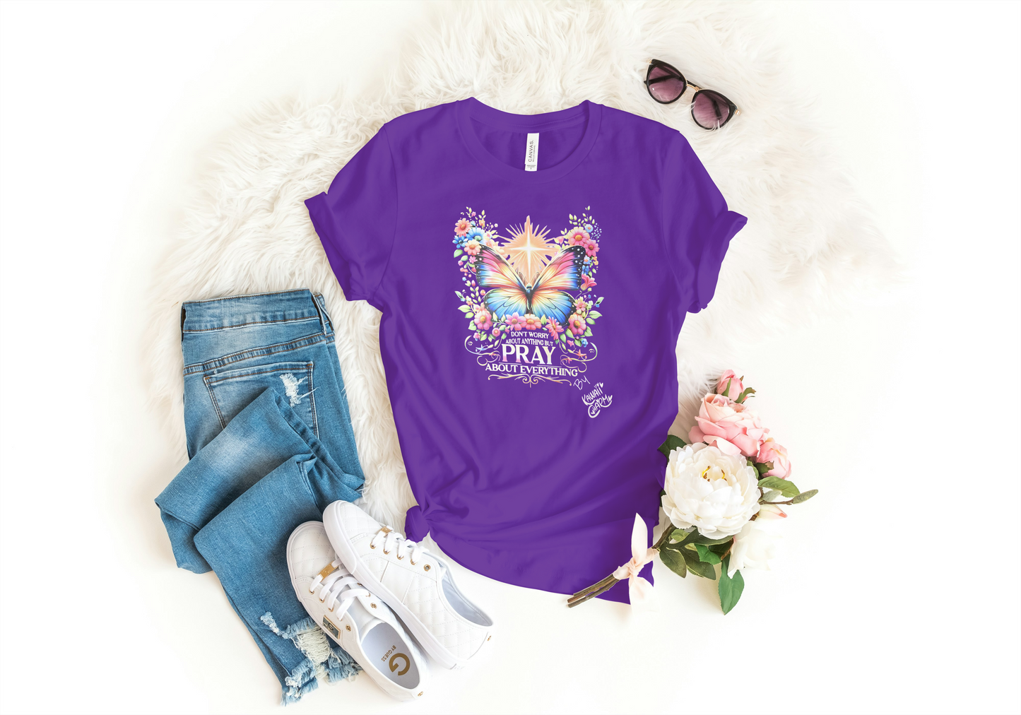 Short sleeve T-shirt " Don't worry about anything but Pray about everything"