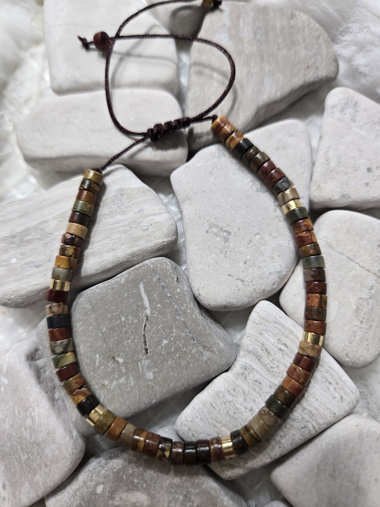 Earth Tone Heishi Bead Bracelet