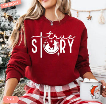 Nativity "True Story" Christmas Sweater