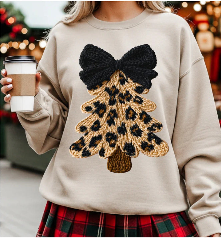 Leopard Christmas Tree Sweater