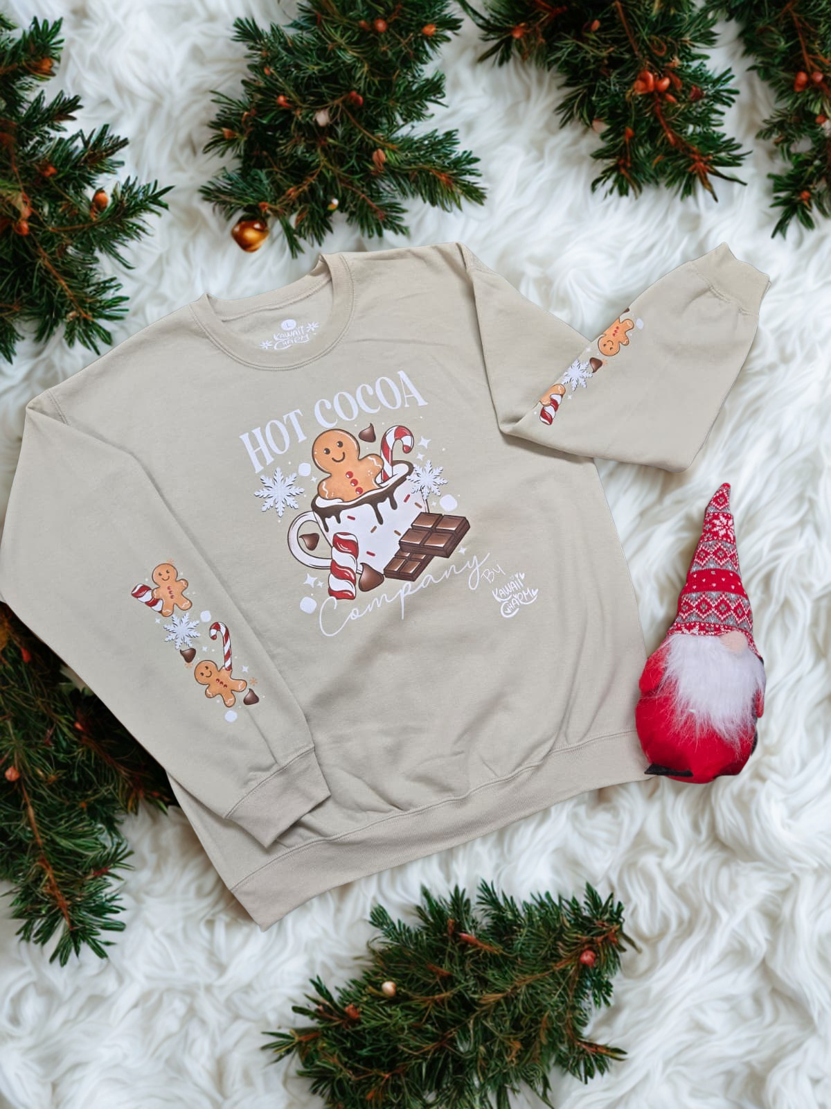 "Hot Cocoa Gingerbread" Cute Holiday Sweater